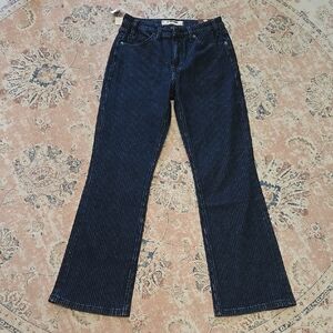 Rock & Roll Blue Striped High Rise Bootcut Jeans 5 Pocket 28x30 NEW MSRP…$79.99